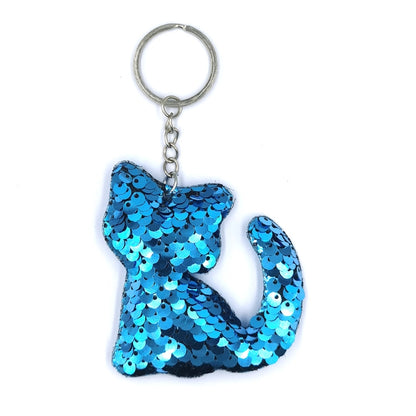 10 PCS PET Sequins Reflective Cat Keychain Bag Car Pendant, Colour: Sky Blue - In Car by buy2fix | Online Shopping UK | buy2fix