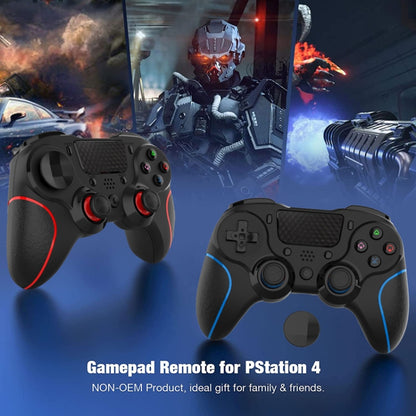 MB-P913 PC Six-Axis Somatosensory Back Key Programming Dual Vibration Bluetooth Gamepad For PS4 Pro(Blue Black) - Gamepads by buy2fix | Online Shopping UK | buy2fix