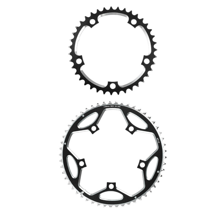 WEST BIKING 2-Piece 53t-39t Road Bike Aluminum Alloy Gear(Black) - Outdoor & Sports by WEST BIKING | Online Shopping UK | buy2fix