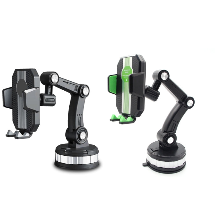 X-0566 Big Suction Cup Car Phone Holder Center Console Phone Holder(Black Green) - In Car by buy2fix | Online Shopping UK | buy2fix