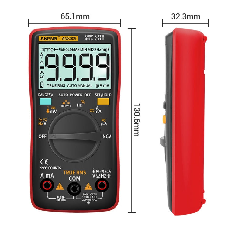 ANENG AN8009 NVC Digital Display Multimeter, Specification: Standard(Blue) - Consumer Electronics by ANENG | Online Shopping UK | buy2fix