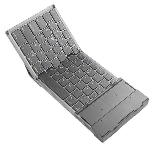 B066 78 Keys Bluetooth Multi-System Universal Folding Wireless Keyboard with Touchpad(Pearley Gray) - Wireless Keyboard by buy2fix | Online Shopping UK | buy2fix