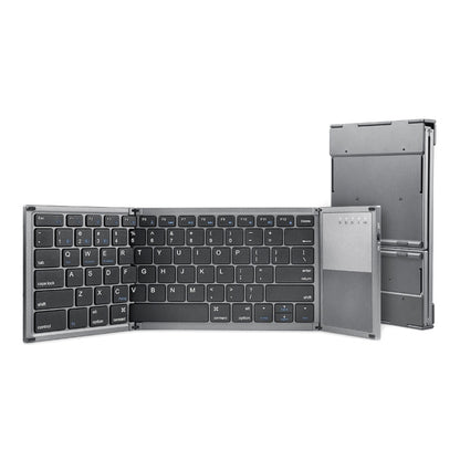 B066 78 Keys Bluetooth Multi-System Universal Folding Wireless Keyboard with Touchpad(Pearley Gray) - Wireless Keyboard by buy2fix | Online Shopping UK | buy2fix