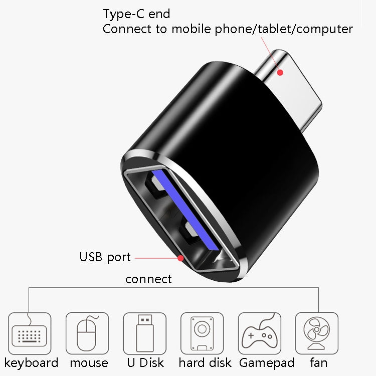 10 PCS USB 3.0 Female to USB-C / Type-C Male OTG Adapter(Black) - OTG Adapter by buy2fix | Online Shopping UK | buy2fix