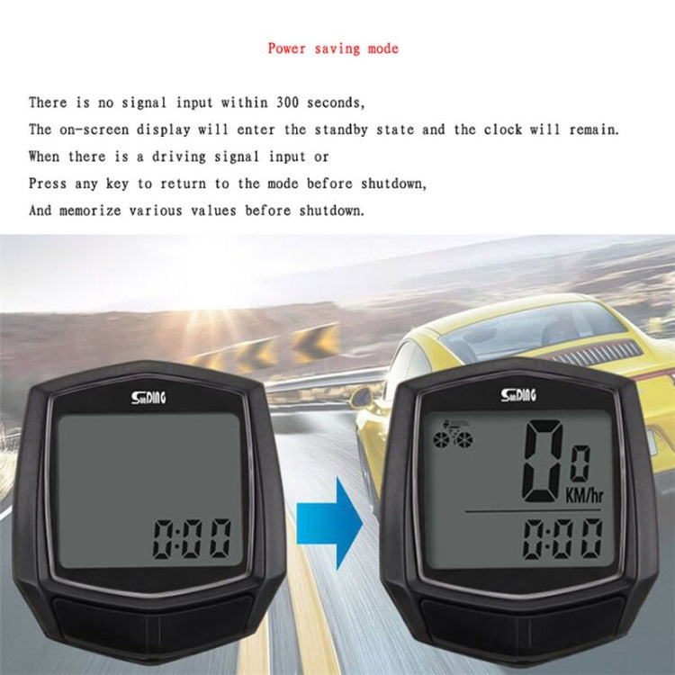 SUNDING SD-581 Bicycle Wired Code Meter Speedometer Odometer(English Display) - Speedometers by SUNDING | Online Shopping UK | buy2fix