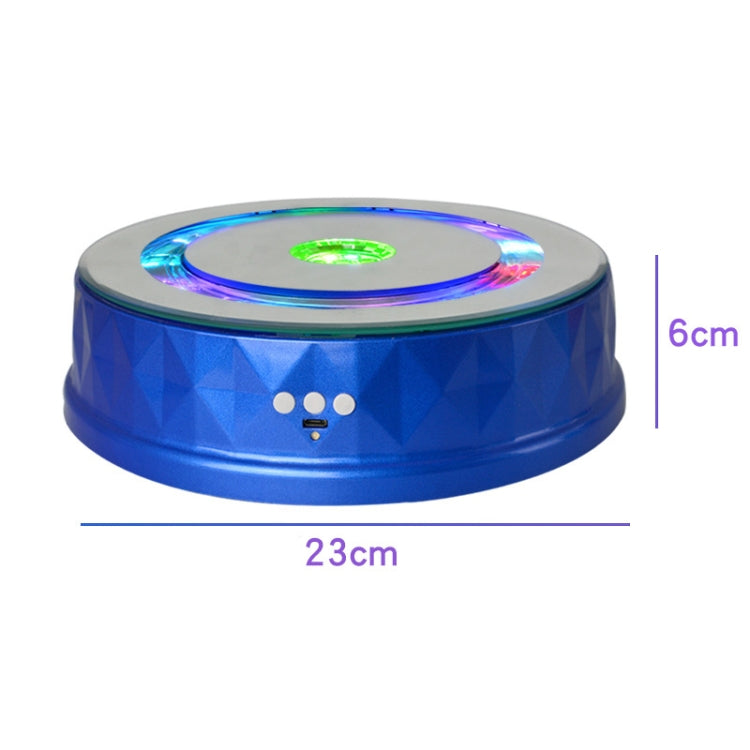 LED Light Electric Rotating Turntable Display Stand Video Shooting Props Turntable(Blue) - Camera Accessories by buy2fix | Online Shopping UK | buy2fix