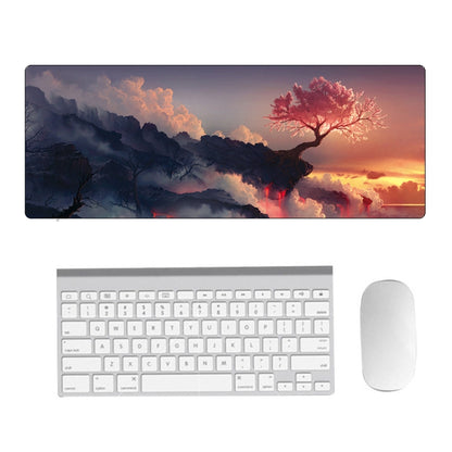 Hand-Painted Fantasy Pattern Mouse Pad, Size: 300 x 800 x 2mm Seaming(5 Volcanic Tree) - Mouse Pads by buy2fix | Online Shopping UK | buy2fix