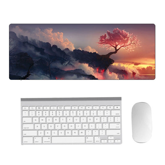 Hand-Painted Fantasy Pattern Mouse Pad, Size: 300 x 800 x 3mm Seaming(5 Volcanic Tree) - Mouse Pads by buy2fix | Online Shopping UK | buy2fix