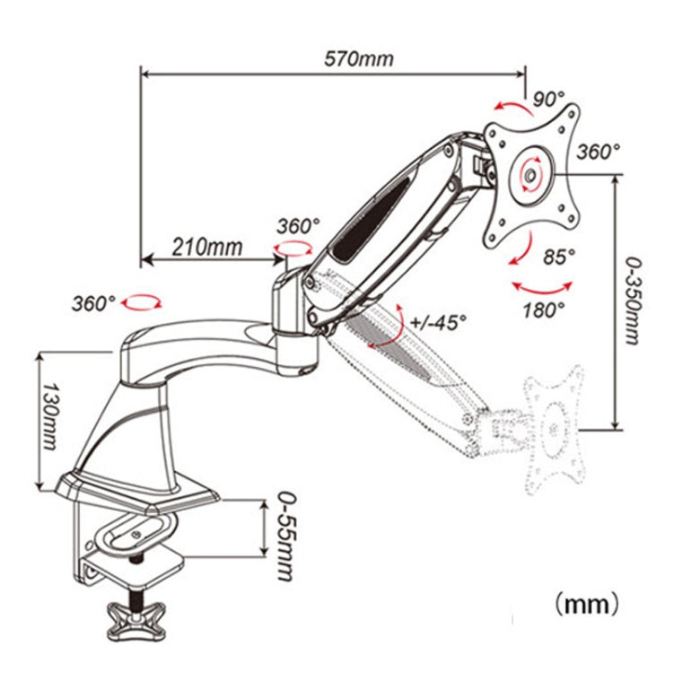 Gibbon Mounts Multifunctional Telescopic Rotating Lifting Monitor Stand, Color: GM112FC Clip Table Black - Computer & Networking by buy2fix | Online Shopping UK | buy2fix