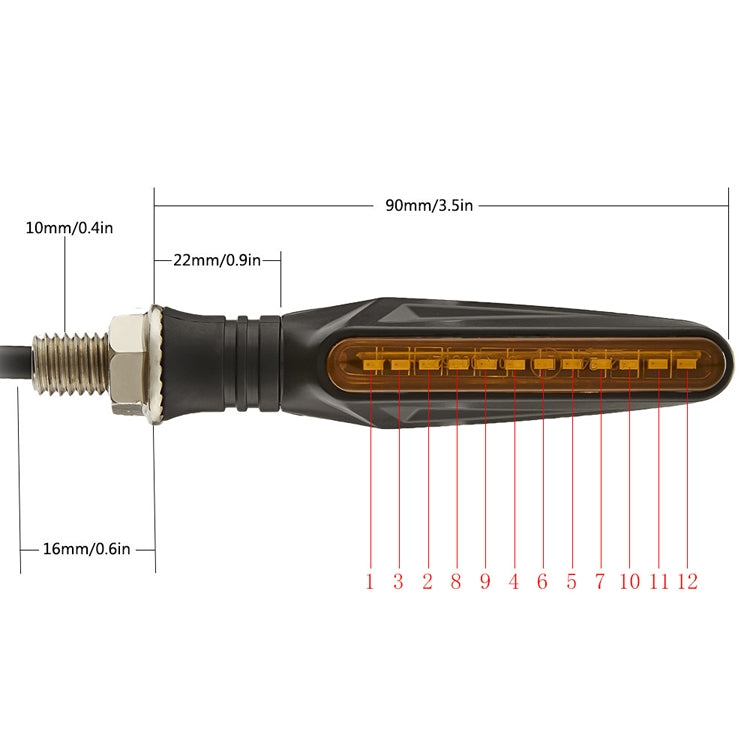 1 Pair MK-109 Motorcycle Flow Steering Lamp LED Signal Light(Black) - In Car by buy2fix | Online Shopping UK | buy2fix