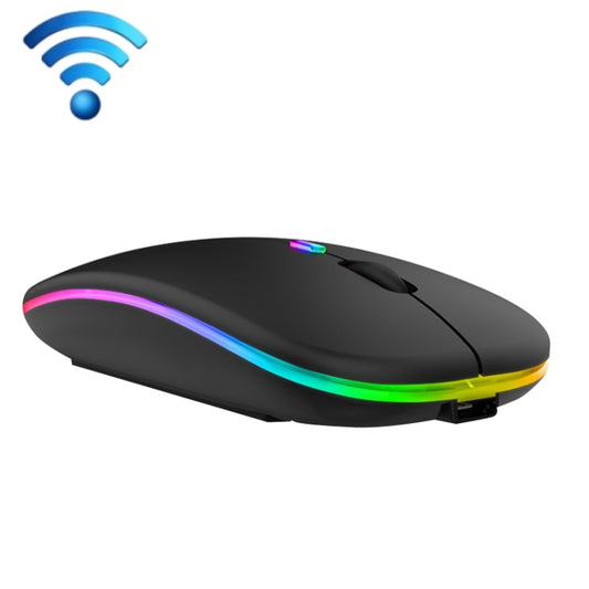 C7002 2400DPI 4 Keys Colorful Luminous Wireless Mouse, Color: 2.4G Black - Wireless Mice by buy2fix | Online Shopping UK | buy2fix