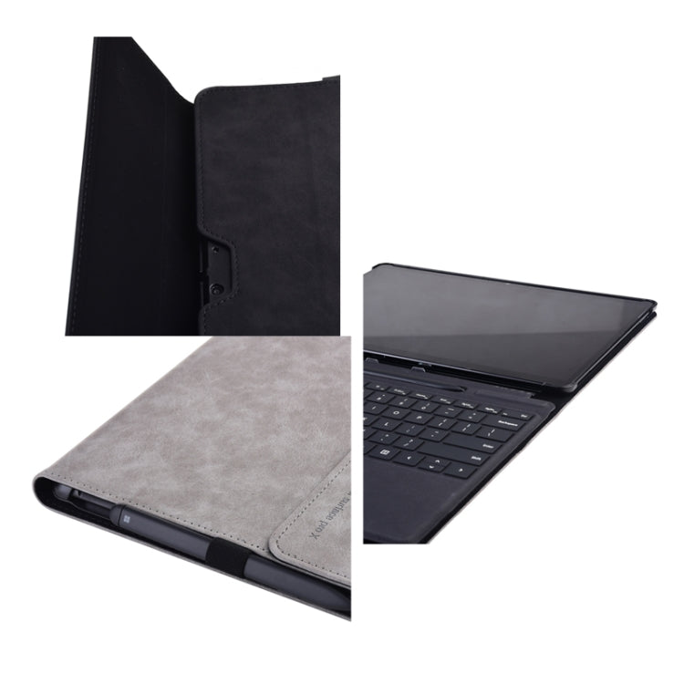 13 inch Leather Tablet Protective Case For Microsoft Surface Pro X, Color: Dark Blue + Power Bag - 13.3 inch by buy2fix | Online Shopping UK | buy2fix