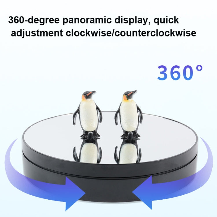 25cm Adjustable Speed Electric Rotating Display Stand Video Shooting Props Turntable(White Mirror) - Camera Accessories by buy2fix | Online Shopping UK | buy2fix
