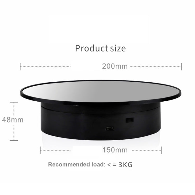 20cmTwo-Way Turntable Display Stand Video Shooting Props Turntable(Black+Black Velvet) - Camera Accessories by buy2fix | Online Shopping UK | buy2fix