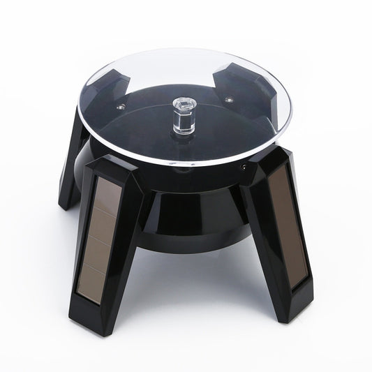High-Footed UFO Solar 9cm 360 Rotating Display Stand Props Turntable(Black Blue Light) - Camera Accessories by buy2fix | Online Shopping UK | buy2fix