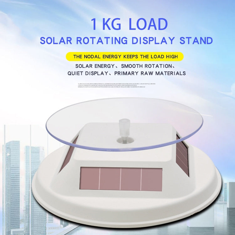 12cm Solar Rotating Display Stand Props Turntable(White) - Camera Accessories by buy2fix | Online Shopping UK | buy2fix