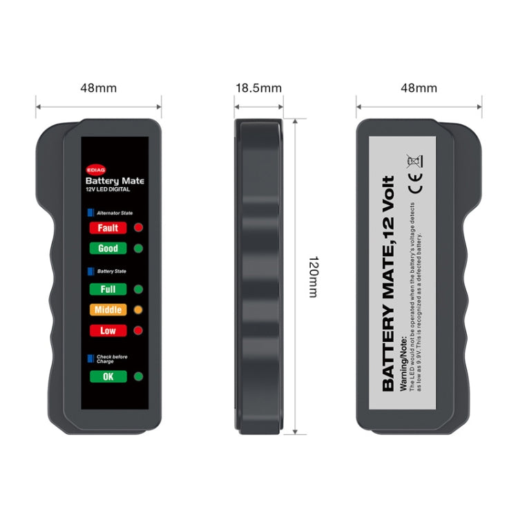 12V Automotive Battery Tester Fault Diagnosis Instrument - In Car by buy2fix | Online Shopping UK | buy2fix