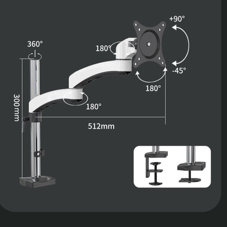 Gibbon Mounts FE112 Aluminum Alloy Lifting and Rotating LCD Computer Monitor Bracket(Perforation) - Computer & Networking by buy2fix | Online Shopping UK | buy2fix