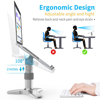 Aluminum Alloy Desktop Raised Shelf Cooling Notebook Bracket(Silver) - Computer & Networking by buy2fix | Online Shopping UK | buy2fix