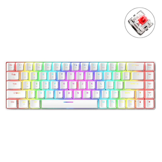 ZIYOU LANG T8 68 Keys RGB Luminous Gaming Mechanical Keyboard, Cable Length:1.6m(White Red Shaft) - Wired Keyboard by ZIYOU LANG | Online Shopping UK | buy2fix