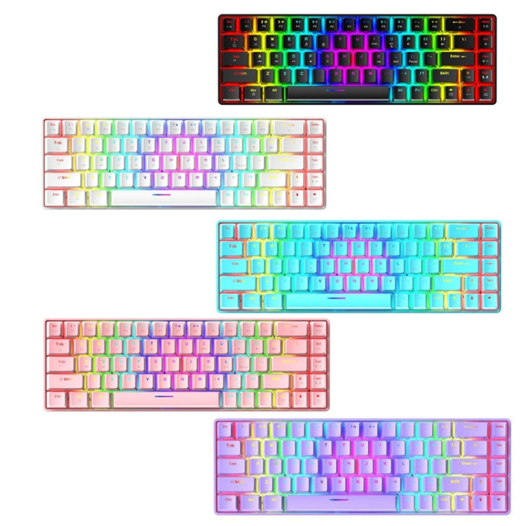 ZIYOU LANG T8 68 Keys RGB Luminous Gaming Mechanical Keyboard, Cable Length:1.6m(White Green Shaft) - Wired Keyboard by ZIYOU LANG | Online Shopping UK | buy2fix