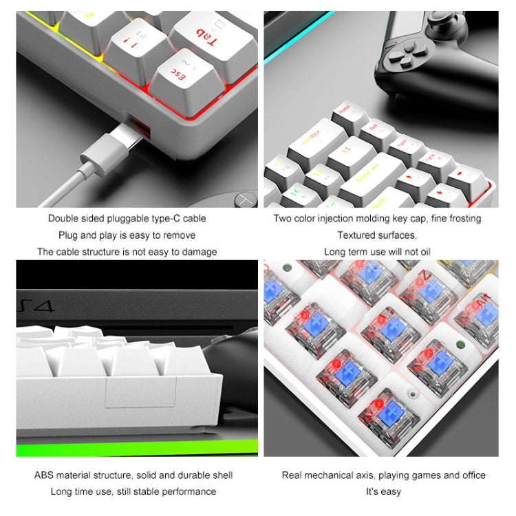 ZIYOU LANG T8 68 Keys RGB Luminous Gaming Mechanical Keyboard, Cable Length:1.6m(Blue Green Shaft) - Wired Keyboard by ZIYOU LANG | Online Shopping UK | buy2fix