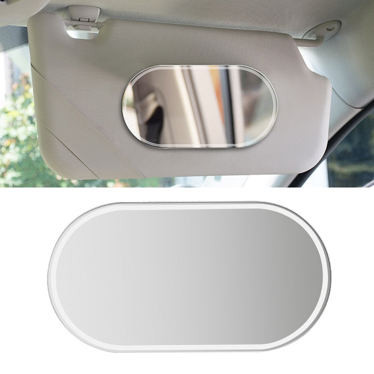 2 PCS Sun Visor High-definition Mirror Stainless Steel Makeup Mirror Oval Large - In Car by buy2fix | Online Shopping UK | buy2fix