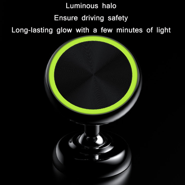 Car Aluminum Alloy Magnetic Mobile Phone Holder, Colour: Black (Luminous) - In Car by buy2fix | Online Shopping UK | buy2fix