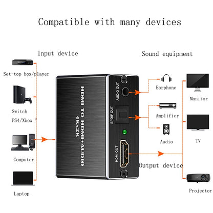 HDMI TO HDMI+AUDIO Audio Separator(Black) - Splitter by buy2fix | Online Shopping UK | buy2fix