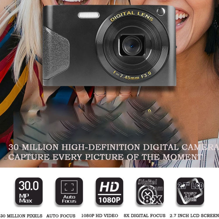 C8 4K  2.7-inch LCD Screen HD Digital Camera Retro Camera,Version: 30W Standard Version  White - Consumer Electronics by buy2fix | Online Shopping UK | buy2fix