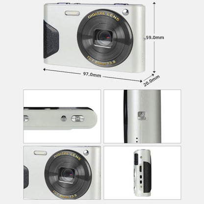 C8 4K  2.7-inch LCD Screen HD Digital Camera Retro Camera,Version: 48W Upgraded Version White - Consumer Electronics by buy2fix | Online Shopping UK | buy2fix