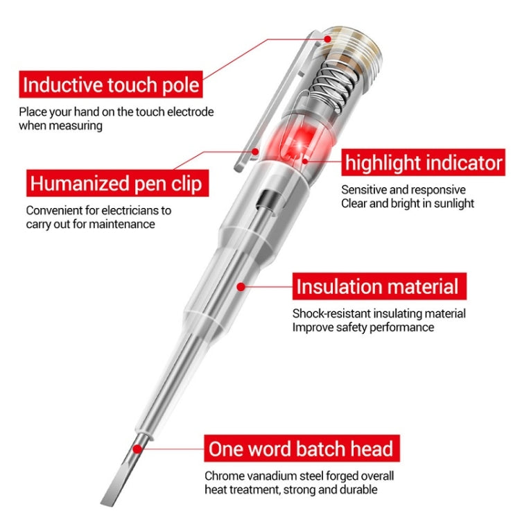 ANENG 3 PCS Multi-Function Induction High-Brightness Transparent Test Pen Screwdriver(B09) - Voltage Detector by ANENG | Online Shopping UK | buy2fix