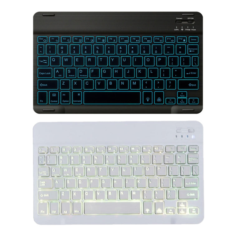 78 Keys 10 Inch RGB Colorful Backlit Bluetooth Keyboard For Mobile Phone / Tablet(Black) - Wireless Keyboard by buy2fix | Online Shopping UK | buy2fix