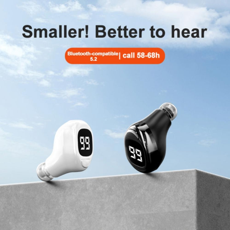 F6 Bluetooth Headset Mini Invisible Ear Business Digital Display Earphone(White) - Bluetooth Earphone by buy2fix | Online Shopping UK | buy2fix