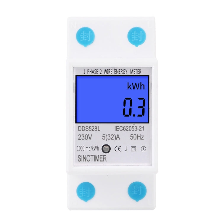 DDS528L Backlight Display Home Single-phase Rail Energy Meter 5-32A(230V 50Hz) - Consumer Electronics by SINOTIMER | Online Shopping UK | buy2fix