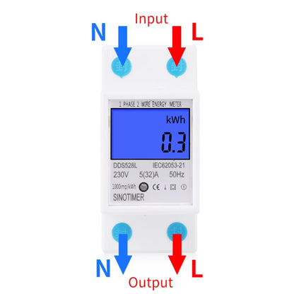 DDS528L Backlight Display Home Single-phase Rail Energy Meter 5-32A(230V 50Hz) - Consumer Electronics by SINOTIMER | Online Shopping UK | buy2fix