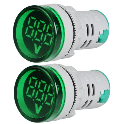 2 PCS DC Voltage Signal Indicator 22mm Round 6-100V Universal Voltmeter(ST16VD-04 Green) - Consumer Electronics by SINOTIMER | Online Shopping UK | buy2fix