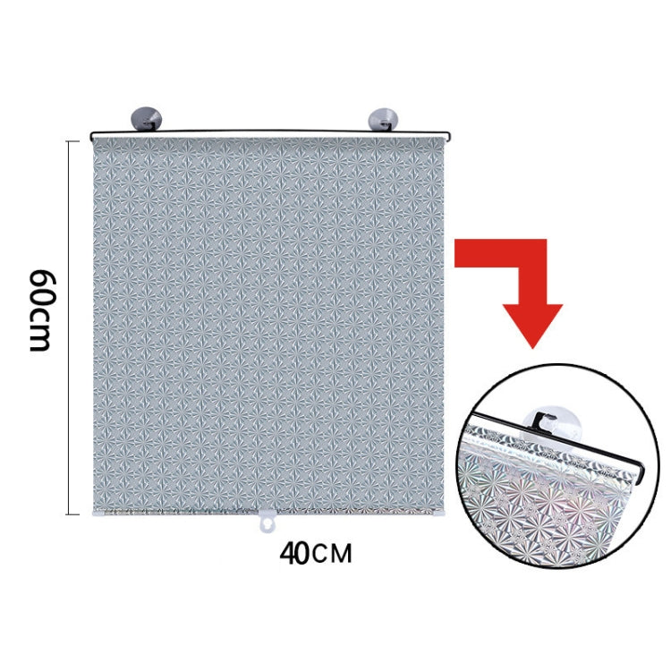 2 PCS Suction Cup Car Shade Curtain Window Telescopic Roller Blind, Size: 40x60cm Silver Lyser - In Car by buy2fix | Online Shopping UK | buy2fix