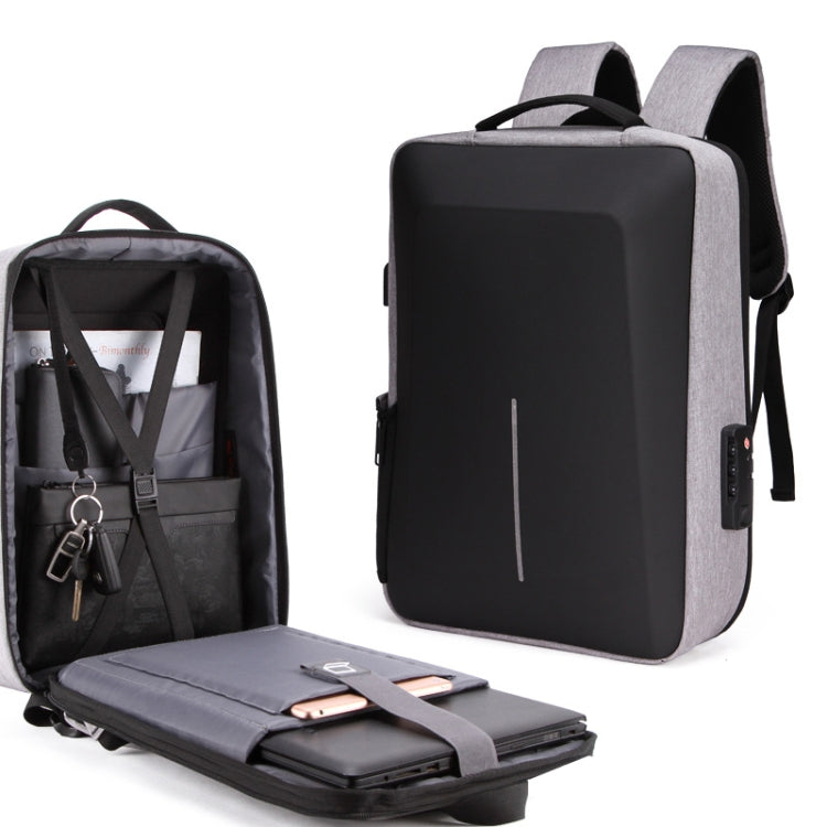 Hard Shell Backpack Alloy Frame Anti-Theft Computer Bag For Men, Color: 8001 Gray - Backpack by buy2fix | Online Shopping UK | buy2fix