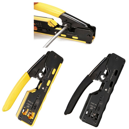 6P8P Seven-type Through-hole Crystal Head  Wire Stripping Tool Network Cable Pliers(Yellow) - Lan Cable and Tools by buy2fix | Online Shopping UK | buy2fix