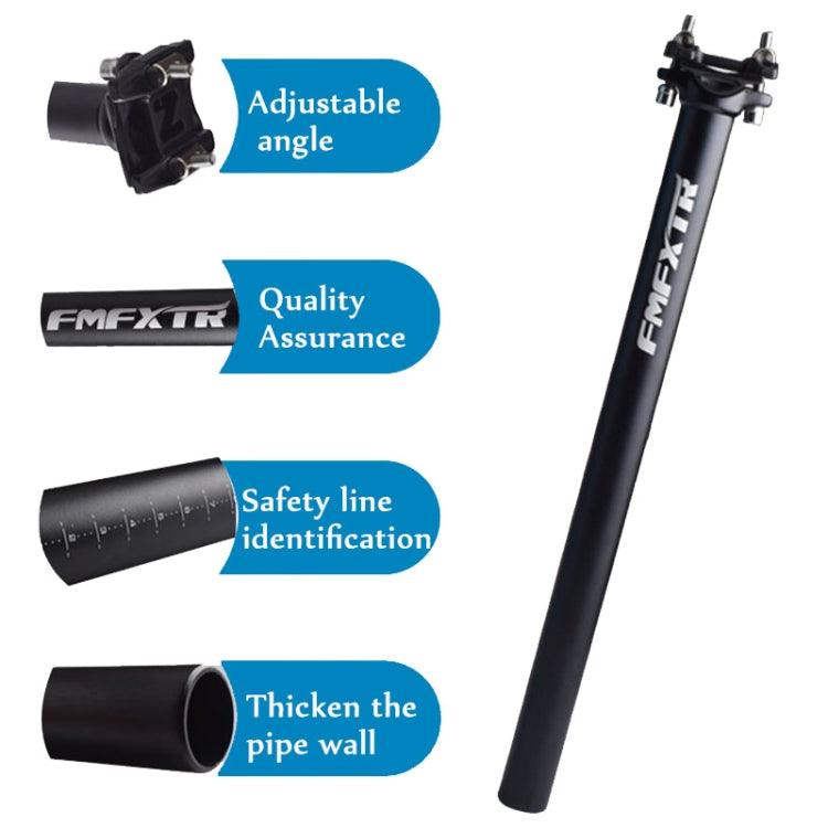 FMFXTR Bicycle Extended Saddle Seat Tube Double Nail Straight Tube, Specification: 31.6mm(Black) - Outdoor & Sports by FMFXTR | Online Shopping UK | buy2fix