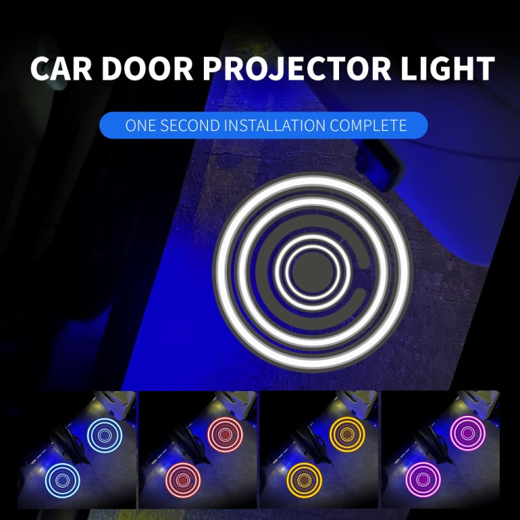 LED Infrared Induction Car Door Welcome Light Night Projection Ambient Light, Specification: Energy Circle (Yellow)(1 Pair/Box) - In Car by buy2fix | Online Shopping UK | buy2fix