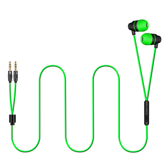 JS-V1 Computer Game Wired Headphones with Microphone, Spec: Black Green Double 3.5 - In Ear Wired Earphone by buy2fix | Online Shopping UK | buy2fix