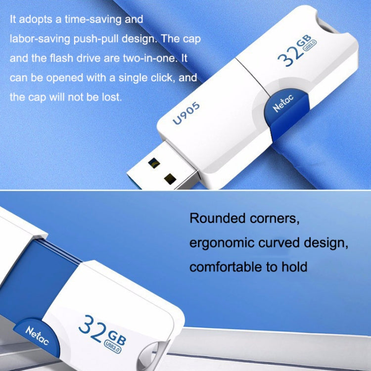 Netac U905 High Speed USB3.0 Retractable Car Music Computer USB Flash Drive, Capacity: 128GB - USB Flash Drives by Netac | Online Shopping UK | buy2fix