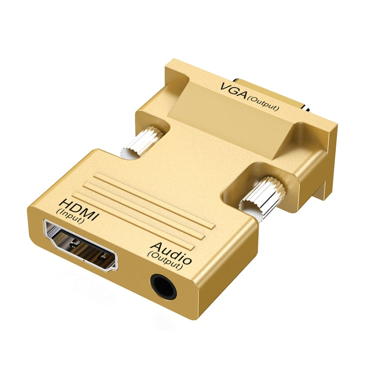 HDMI Female To VGA Male With Audio Adapter Computer Monitor TV Projector Converter(Gold) - Converter by buy2fix | Online Shopping UK | buy2fix