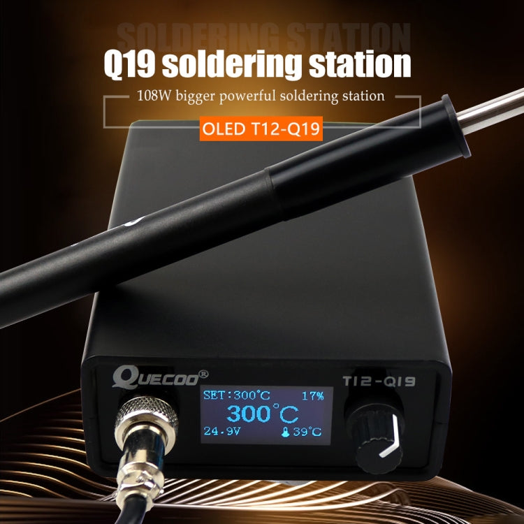 QUECOO 1.3 Inch Display Soldering Station with Handle, Set: EU Plug (Q19+907) - Electric Soldering Iron by QUECOO | Online Shopping UK | buy2fix