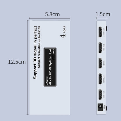 DTECH DT-7144A HDMI 2.0 1 In 4 Out 4K X 2K HD Video Splitter, CN Plug - Splitter by buy2fix | Online Shopping UK | buy2fix