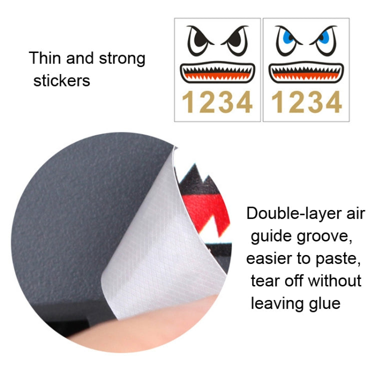 3 Sets Drone Shark Emoji Body Sticker Battery Sticker(Blue Black) - DJI & GoPro Accessories by buy2fix | Online Shopping UK | buy2fix