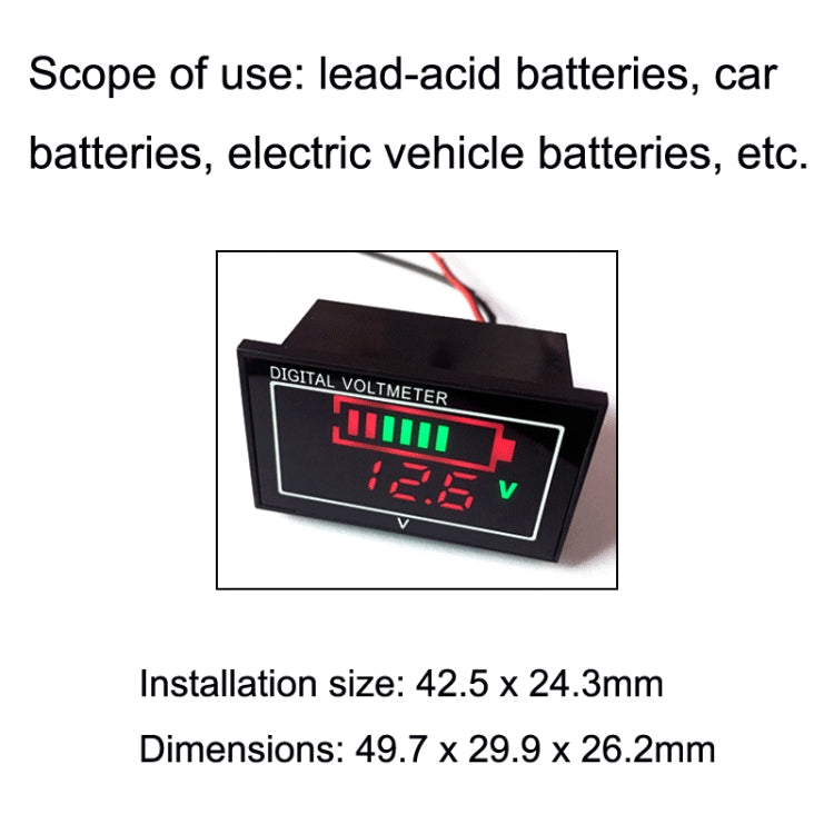 Car Waterproof DC Digital Voltmeter Battery Percentage Display(Black) - In Car by buy2fix | Online Shopping UK | buy2fix