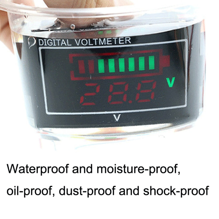 Car Waterproof DC Digital Voltmeter Battery Percentage Display(Black) - In Car by buy2fix | Online Shopping UK | buy2fix